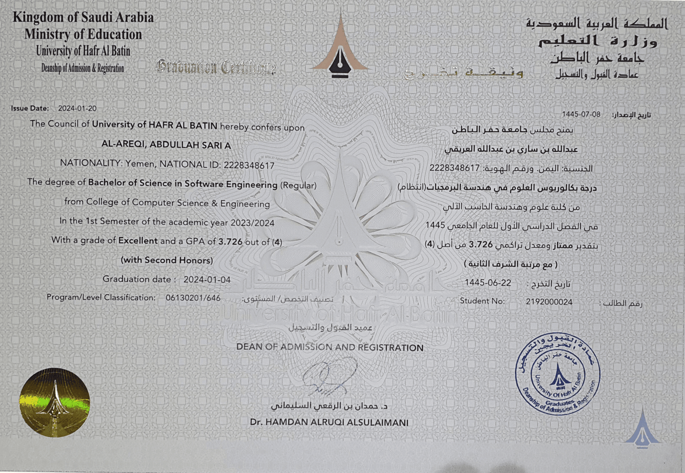 Bachelor of Software Engineering