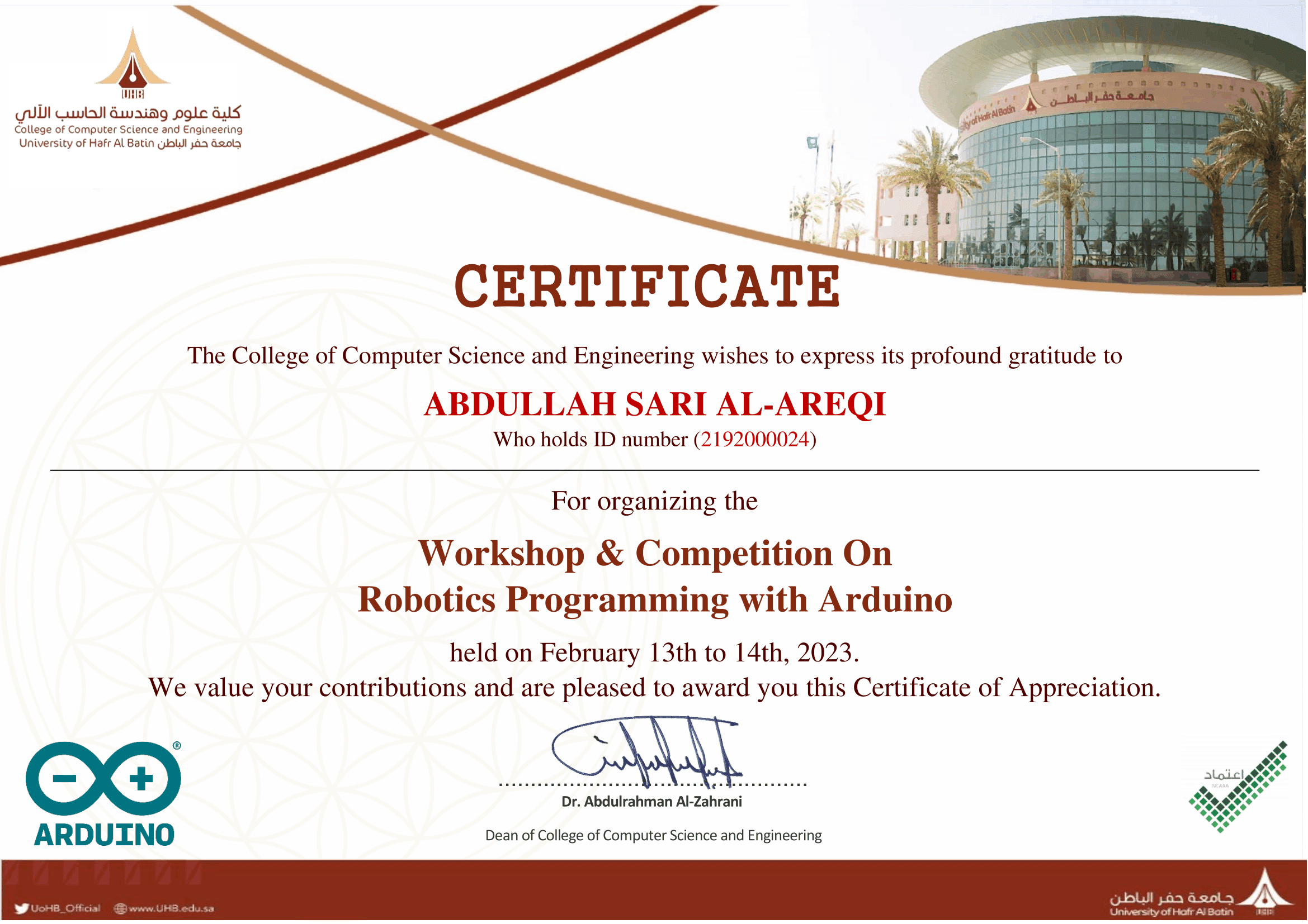 Prepare and organize Workshop & Competition On "Robotics Programming with Arduino"